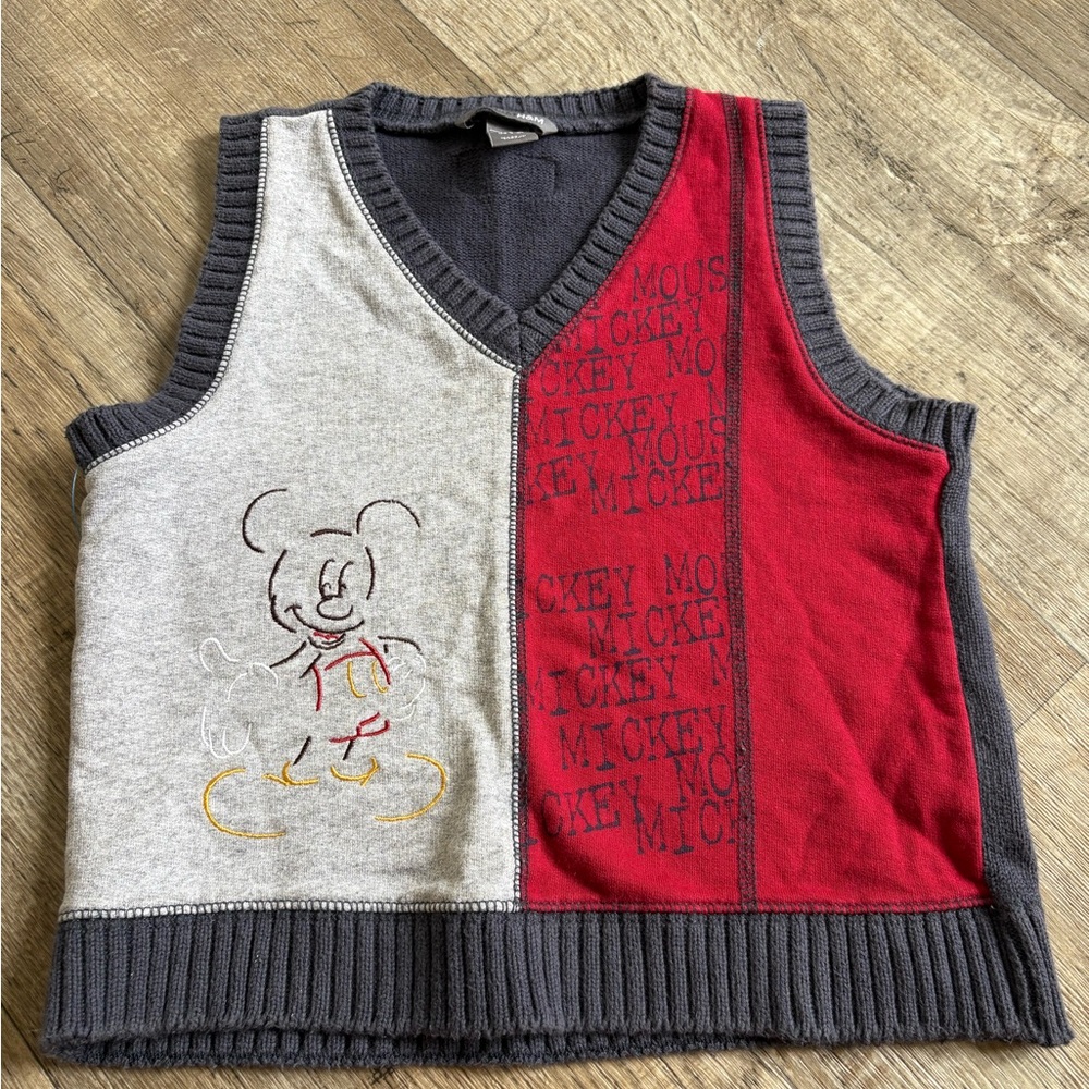 Disney H&M Gray and Red Knit Vest